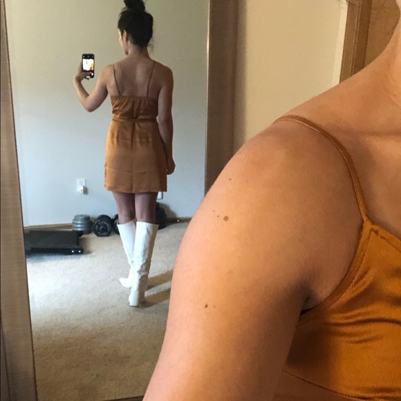 A&F satin belted cami mini slip dress sz XS petite - Picture 5 of 8